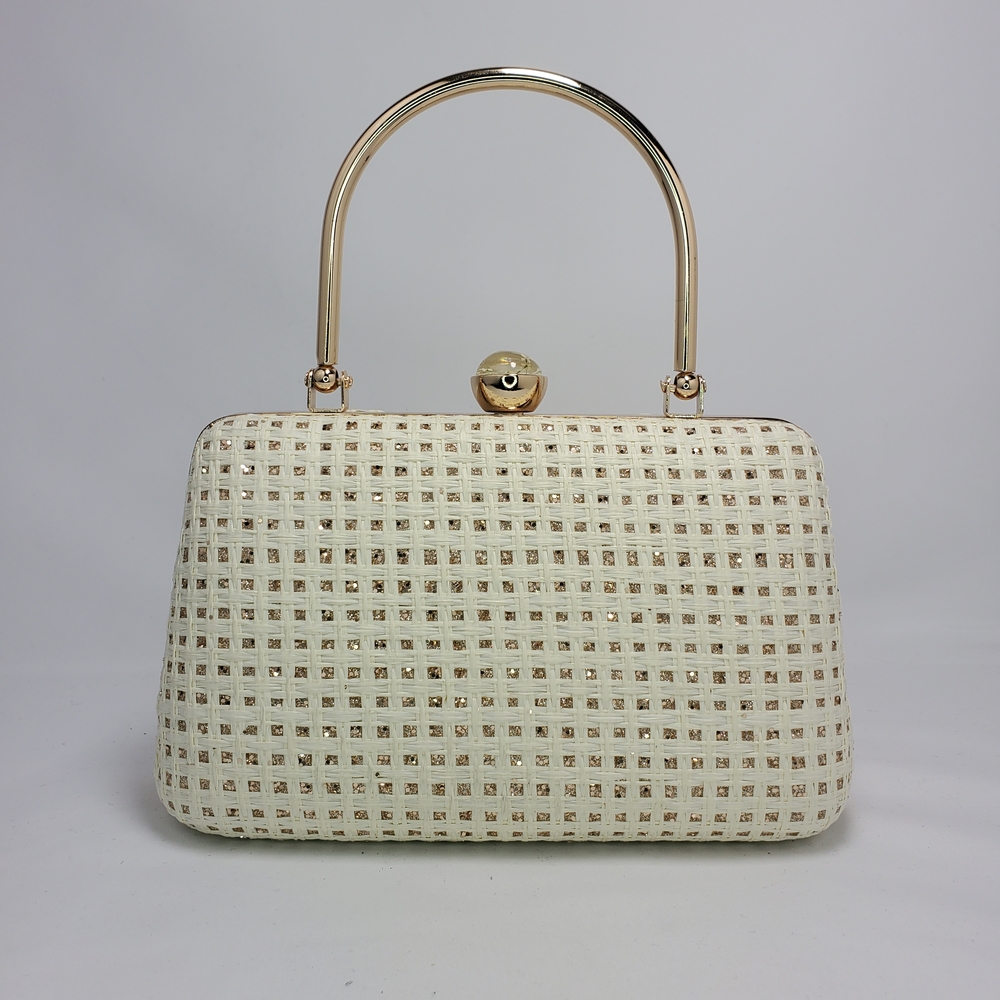 Elegant Cream and Gold Handbag